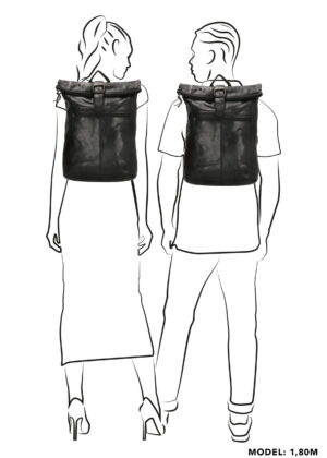 HIDE STICHES naturaalnahast stiilne unisex seljakott must-KLIENTIDE LEMMIK-KOHE LAOS - Image 2