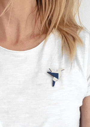 Käsitööna puidust valmistatud pross Lind helesinine-KOHE LAOS-KIIRE TARNE - Image 3