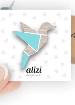 Käsitööna puidust valmistatud pross Lind helesinine-KOHE LAOS-KIIRE TARNE