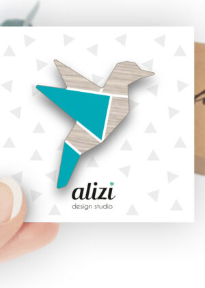 Käsitööna puidust valmistatud pross Lind  sinine-KOHE LAOS-KIIRE TARNE