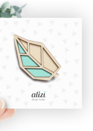 Käsitööna puidust valmistatud pross Leht mündiroheline-KOHE LAOS-KIIRE TARNE