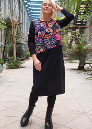 Stiilne must taskutega pusakleit Värviline Monstera- tellimisel