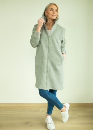 YEMI DISAIN helehall kapuutsiga pusa-jakk ühetooniline-Suurused  XL, XXL ja 3XL KOHE LAOS - Image 3