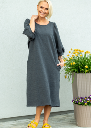 Armas puhv varrukatega tumehall taskutega kleit Pille -kohe laos viimane suurus M(38-40) - Image 1