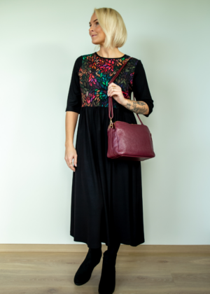 Armas must kõrge piha osaga pikem figuurisõbralik taskutega kleit Nelli Värvide Mäng-Kohe laos viimane XL - Image 2