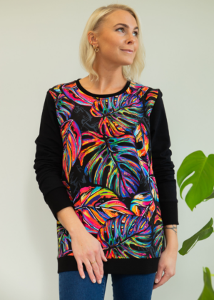 Efektne must pusa Värviline Monstera-Kohe laos M ja XL - Image 1