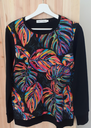 Efektne must pusa Värviline Monstera-Kohe laos M ja XL - Image 3