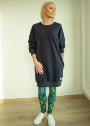 Pikem avara lõikega taskutega pusa tumesinine-kohe laos M - Image 1