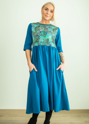 Armas sinine  pikem figuurisõbralik taskutega kleit Nelli viimane suuruses XL-KOHE LAOS