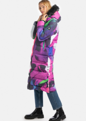 Huppa  soe pikk talvemantel Gudrun lilla kirju-uudis-kohe laos viimane M(38-40) - Image 3