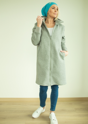 YEMI DISAIN helehall kapuutsiga pusa-jakk ühetooniline-Suurused  XL, XXL ja 3XL KOHE LAOS - Image 2