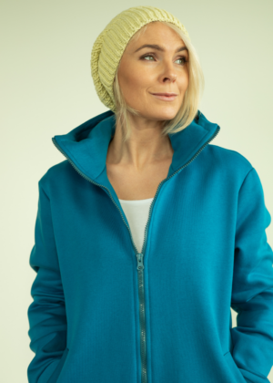 YEMI DISAIN petroolsinine pikk kapuutsiga pusa-jakk - VIIMANE XL KOHE LAOS - Image 2