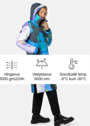 Huppa naiste talvemantel Eira sinise kirju(300 gr soojustusega)-kohe laos L ja XXL viimased - Image 3