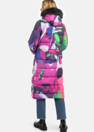 Huppa  soe pikk talvemantel Gudrun lilla kirju-uudis-kohe laos viimane M(38-40) - Image 2