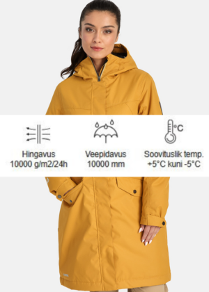 HUPPA naiste kevad-sügis ülemineku parka Minna sinepikollane 100 gr soojustusega- KOHE LAOS - Image 4