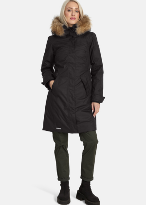 Huppa pikem naiste talveparka Vienna must naturaalkarvaga-KOHE LAOS - Image 3