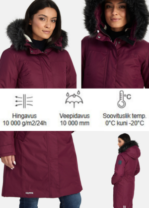HUPPA pikem naiste talveparka Vienna bordoolilla-Kohe laos-super hind - Image 3