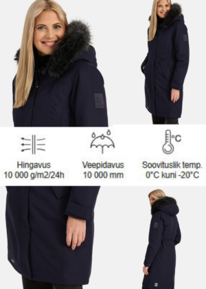 HUPPA pikem naiste talveparka Vienna tumesinine-KOHE LAOS-SUPER HIND - Image 2