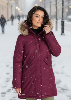 Huppa naiste talveparka Vivian bordoolilla naturaalkarvaga 200 gr soojustusega-kohe laos-SUPER HIND - Image 14