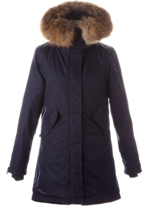 Huppa naiste talveparka Vivian 1 tumesinine naturaalkarvaga 200 gr soojustusega-kohe laos - Image 8