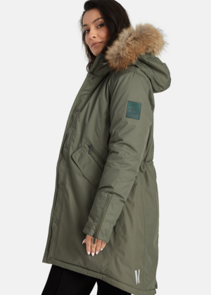 Huppa naiste talveparka Vivian 1 roheline naturaalkarvaga 200 gr soojustusega-vihma ja tuulekindel-SUPER HIND - Image 5