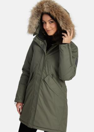 Huppa naiste talveparka Vivian 1 roheline naturaalkarvaga 200 gr soojustusega-vihma ja tuulekindel-SUPER HIND - Image 11