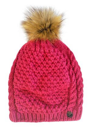 Huppa fliisvooodri ja naturaalse karvaga fuksiaroosa naiste sügis-talvine müts Ash-KOHE LAOS - Image 10