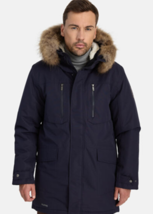 HUPPA meeste talveparka David 1 tumesinine NATURAALKARVAGA 200 grammi soojustusega-vihma ja tuulekindel-TARNEAEG kuni 5 tööpäeva