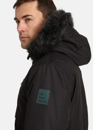 HUPPA meeste talveparka David must kunstkarvaga 200 grammi soojustusega-vihma ja tuulekindel- M ja L KOHE LAOS-Teised suurused tarne kuni 5 päeva - Image 4