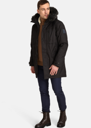 HUPPA meeste talveparka David must kunstkarvaga 200 grammi soojustusega-vihma ja tuulekindel- M ja L KOHE LAOS-Teised suurused tarne kuni 5 päeva - Image 2