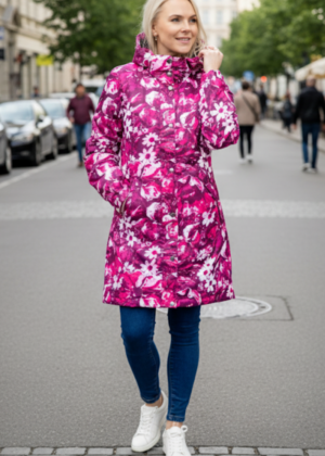 HUPPA naiste kevad-sügis parka Janelle bordoo lilleline (40gr soojustusega)-KOHE LAOS-SUPER HIND - Image 2