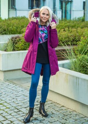 Huppa naiste talveparka Vivian bordoolilla naturaalkarvaga 200 gr soojustusega-kohe laos-SUPER HIND - Image 3