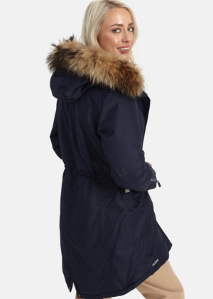 Huppa naiste talveparka Vivian 1 tumesinine naturaalkarvaga 200 gr soojustusega-kohe laos - Image 4