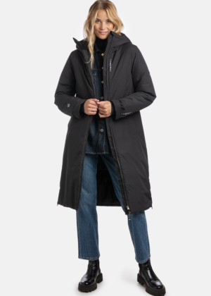 Huppa naiste talvemantel Eira must (300 gr soojustusega)-super hind