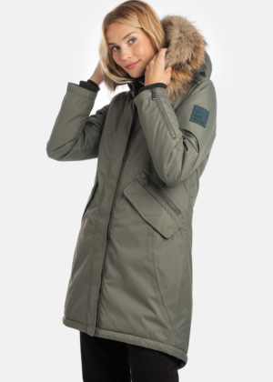 Huppa naiste talveparka Vivian 1 roheline naturaalkarvaga 200 gr soojustusega-vihma ja tuulekindel-SUPER HIND - Image 4