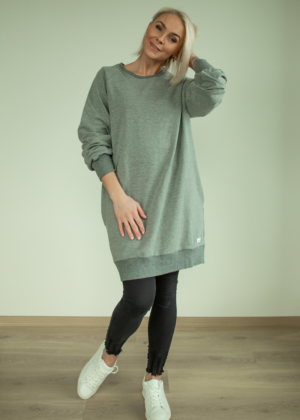 Pikem avara lõikega taskutega pusa hall-Kohe laos viimane M(38-40) - Image 4