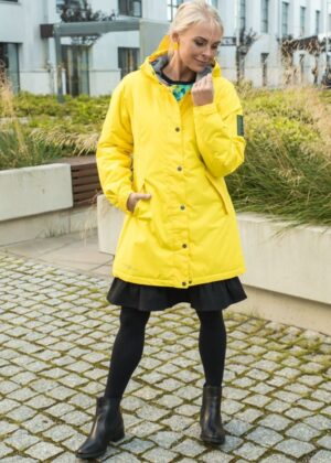 HUPPA stiilne vihma ja tuulekindel  päikesekollane 40 gr soojustusega naiste kevad-sügis parka -KOHE LAOS - Image 4