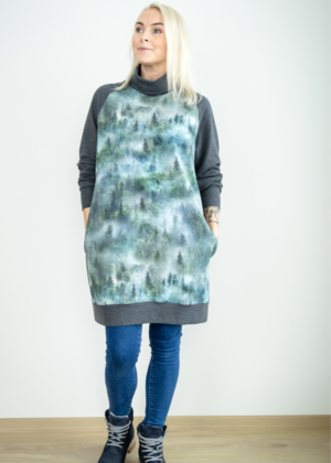 Pikem avara lõikega KÕRGE KAELUSEGA taskutega pusa Udune Mets-UUDIS-Kohe laos suurus M(38-40) - Image 3