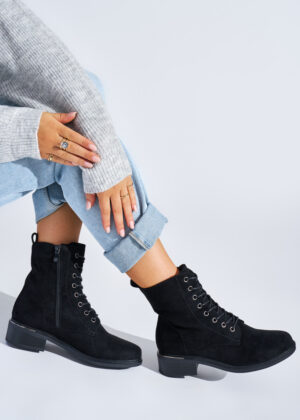 Mugavad mustad kõrvalt lukuga tanksaapad naistele-UUDIS-KOHE LAOS - Image 1