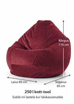 Kott-tool Chill Vogue bordoopunane 250 liitrit-eemaldatav ja pestav kate-KOHE LAOS - Image 3