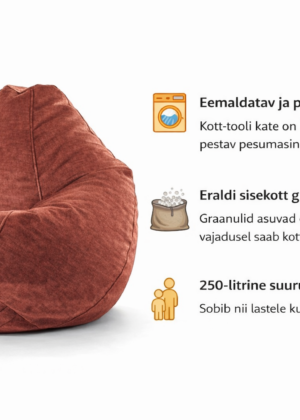 Kott-tool Chill Vogue korallpunane 250 liitrit-kate eemaldatav ja pestav-KOHE LAOS - Image 3