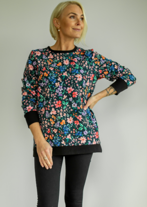 Naiste puuvillane käsitöö pusa Aasalilled kollane-UUDIS - Image 1