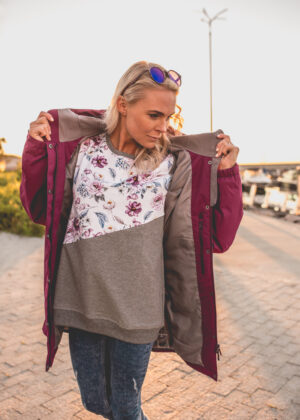 HUPPA stiilne vihma ja tuulekindel  bordoolilla  40 gr soojustusega naiste kevad-sügis parka - Image 3