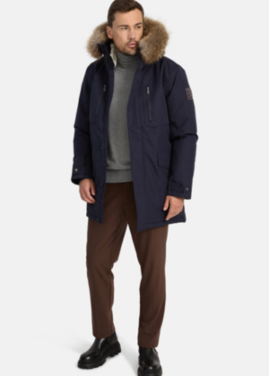 HUPPA meeste talveparka David 1 tumesinine NATURAALKARVAGA 200 grammi soojustusega-vihma ja tuulekindel-TARNEAEG kuni 5 tööpäeva - Image 2