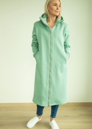 YEMI DISAIN mündiroheline pikk kapuutsiga pusa-jakk-kohe loas suurus M(38-40)