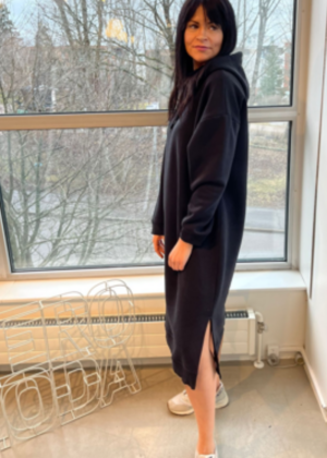 VERO MODA  must avara lõikega pikk kapuutsiga dresskleit Saija-KOHE LAOS - Image 3