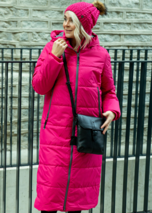 Huppa fliisvooodri ja naturaalse karvaga fuksiaroosa naiste sügis-talvine müts Ash-KOHE LAOS - Image 3