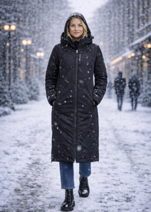 Huppa naiste talvemantel Eira must (300 gr soojustusega)-super hind - Image 7