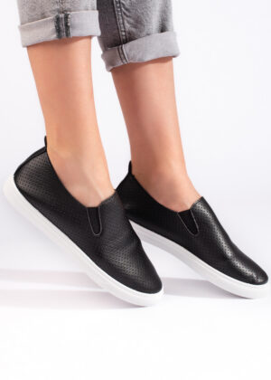 Mugavad mustad naiste slip on vabaaja jalatsid-KOHE LAOS-KLIENTIDE LEMMIK - Image 3