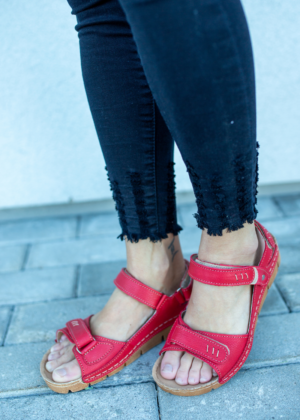 NAGABA NATURAALNAHAST naiste sandaalid punased-kohe laos-SUPER HIND-VIIMASED JÄÄNUD - Image 2